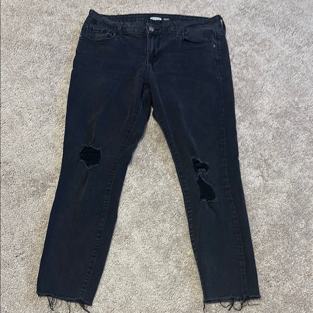 Old Navy Black Skinny Jeans with Distressed Details